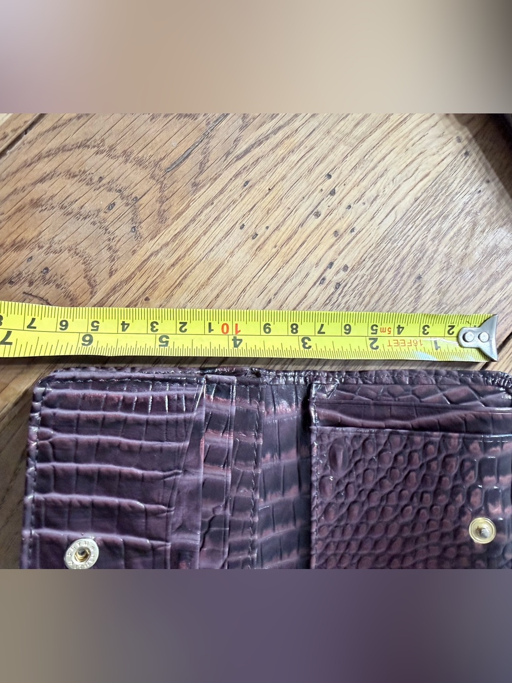 Brahmin Plum Croc-Embossed Leather Key Ring Wallet - Picture 8 of 10